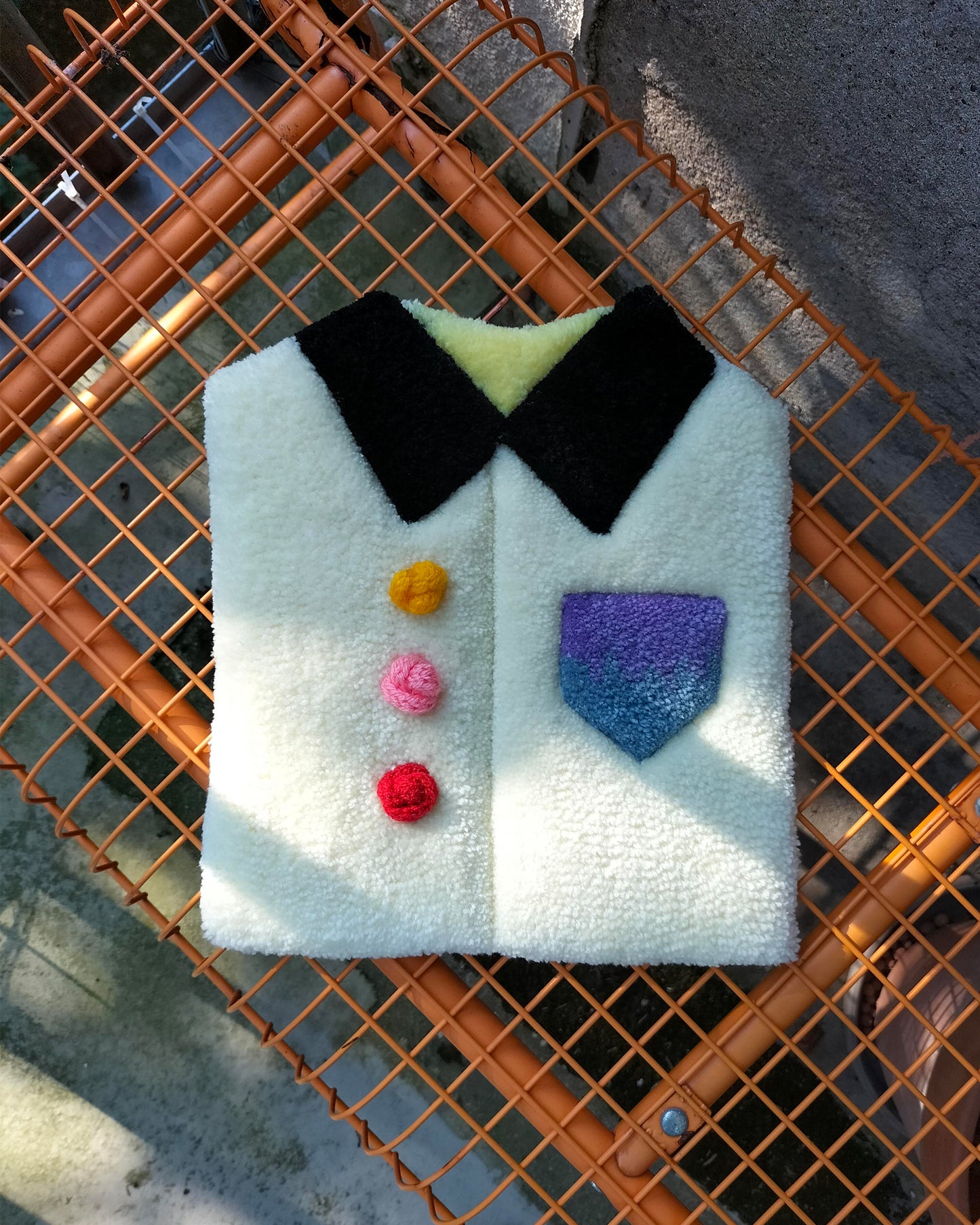 Whimsical Tufted Shirt Wall Hanging