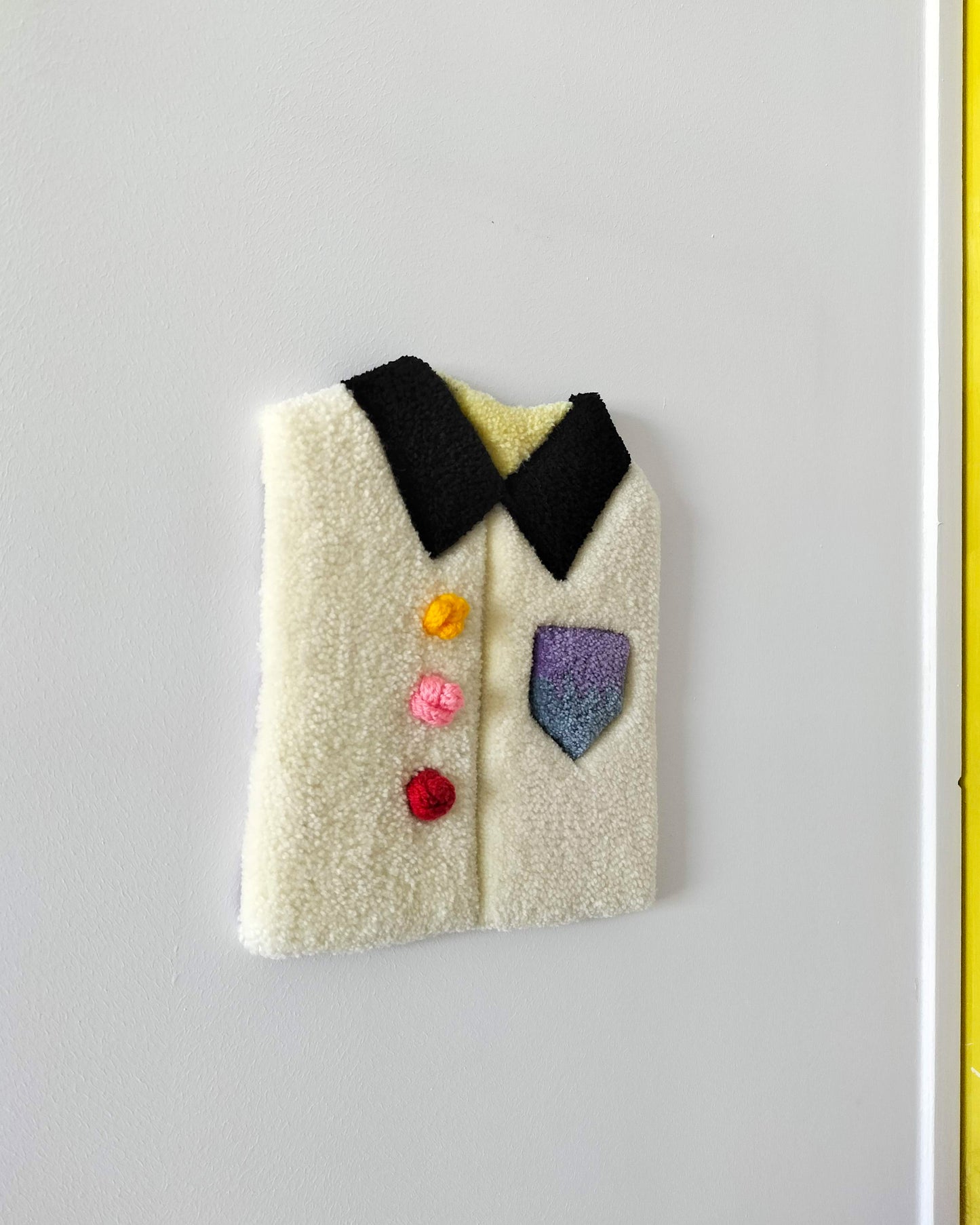 Whimsical Tufted Shirt Wall Hanging