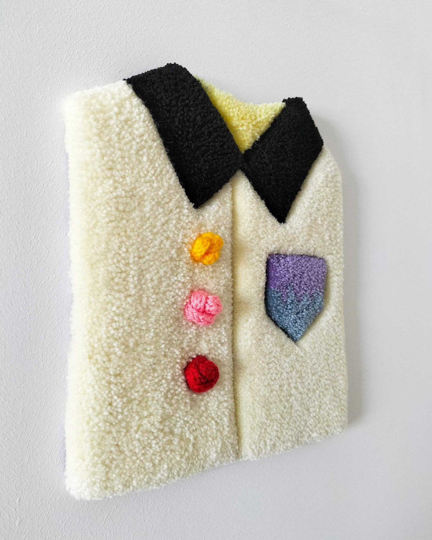 Whimsical Tufted Shirt Wall Hanging