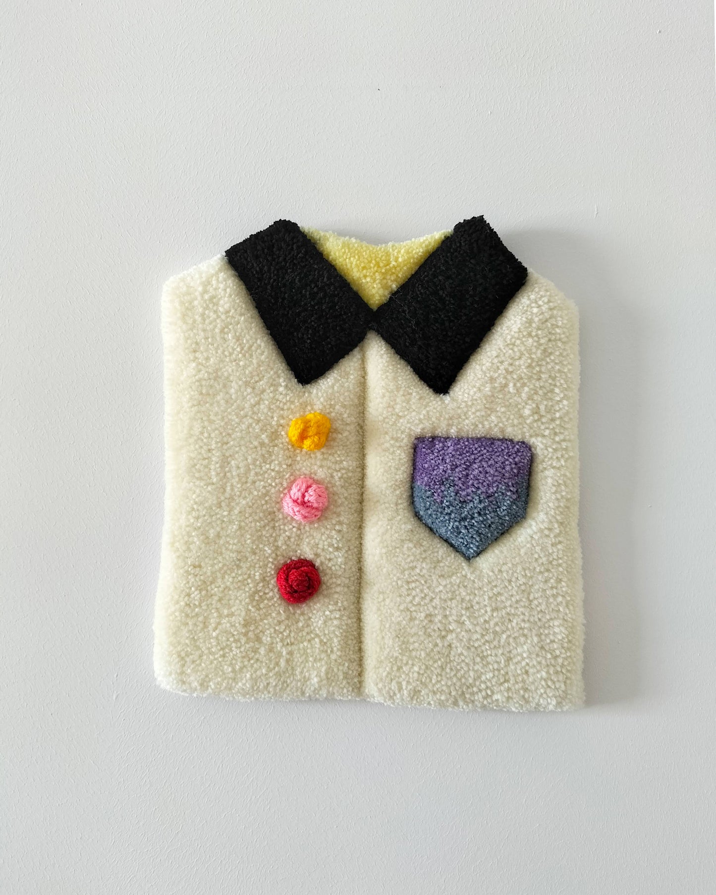 Whimsical Tufted Shirt Wall Hanging