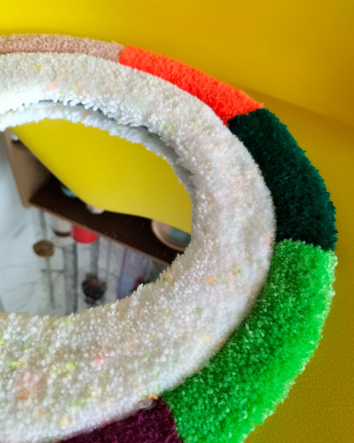 Colorful Handmade Tufted Mirror