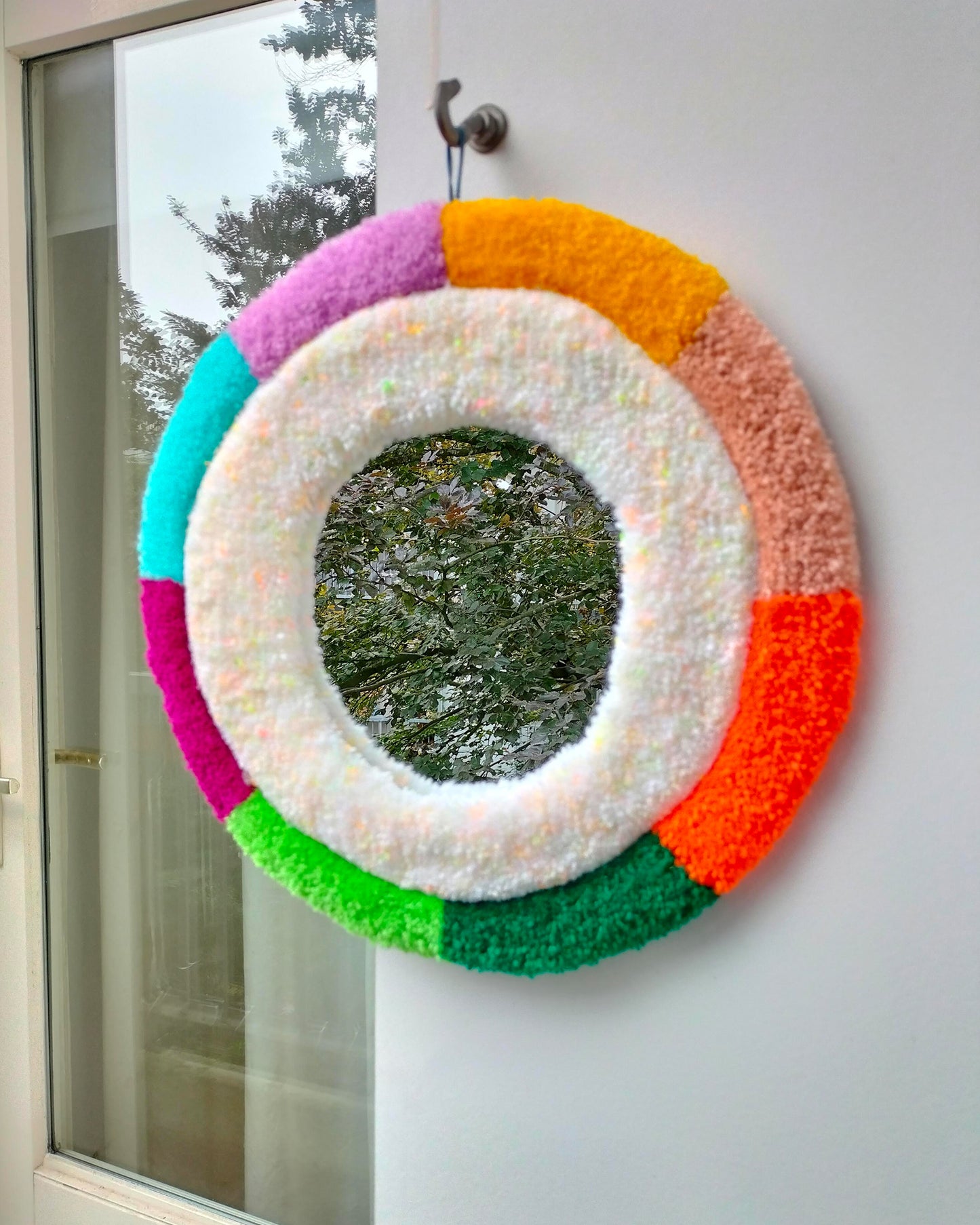 Colorful Handmade Tufted Mirror